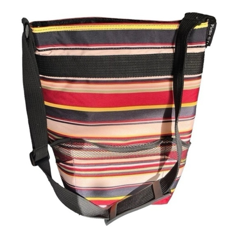 Striped Insulated Picnic Cooler Bag